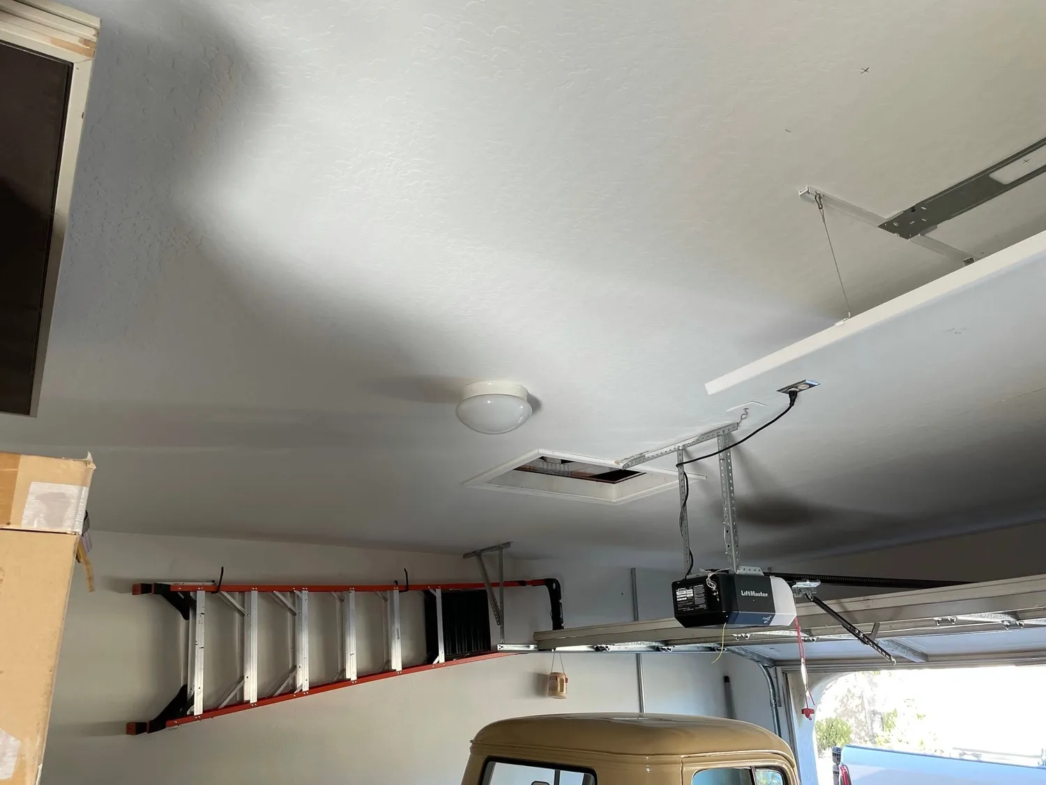 LED shop lighting installed in a garage by Gray Electric